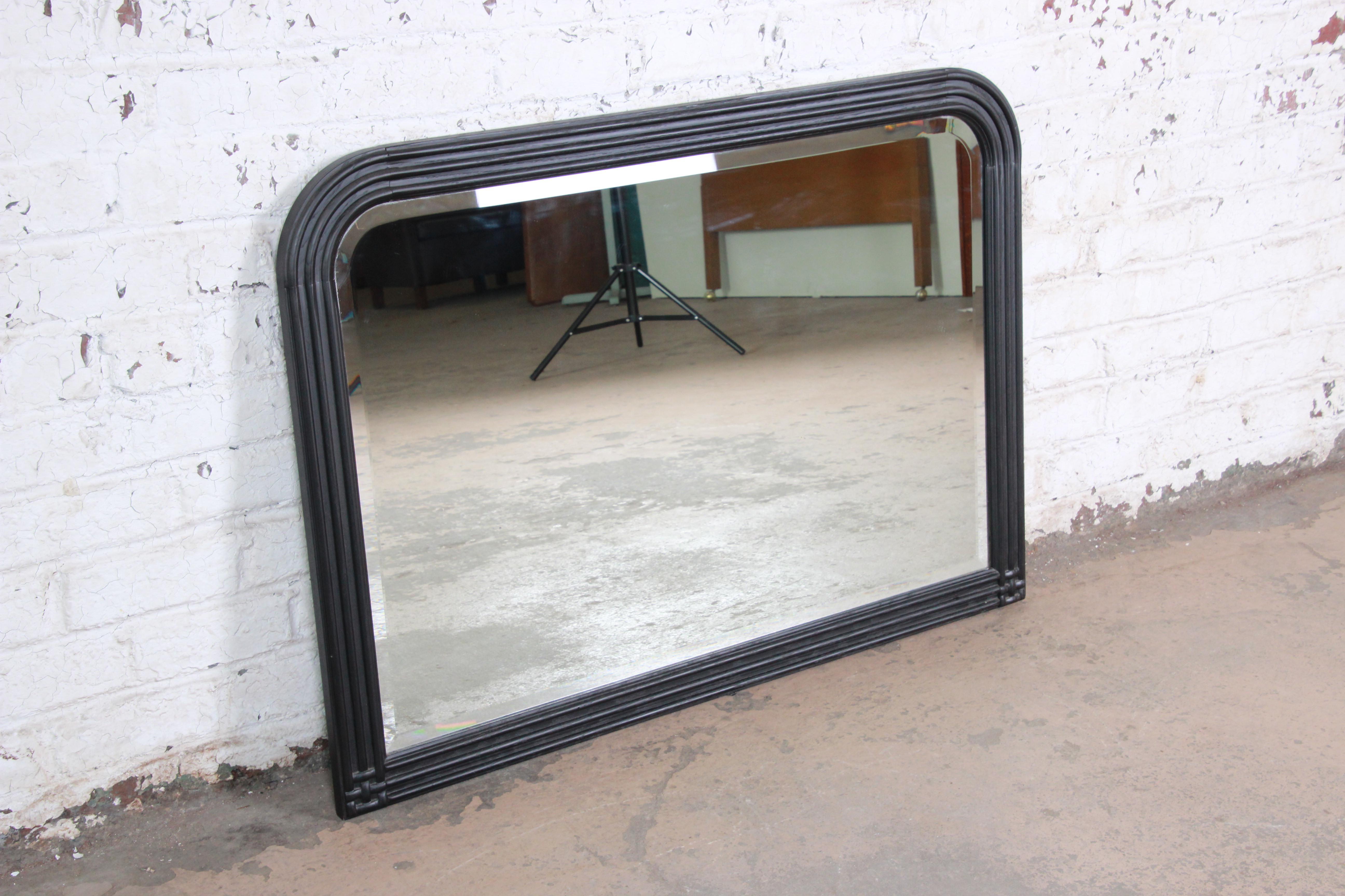 Mid-Century Modern Jay Spectre for Century Furniture Black Lacquered Oak Mirror