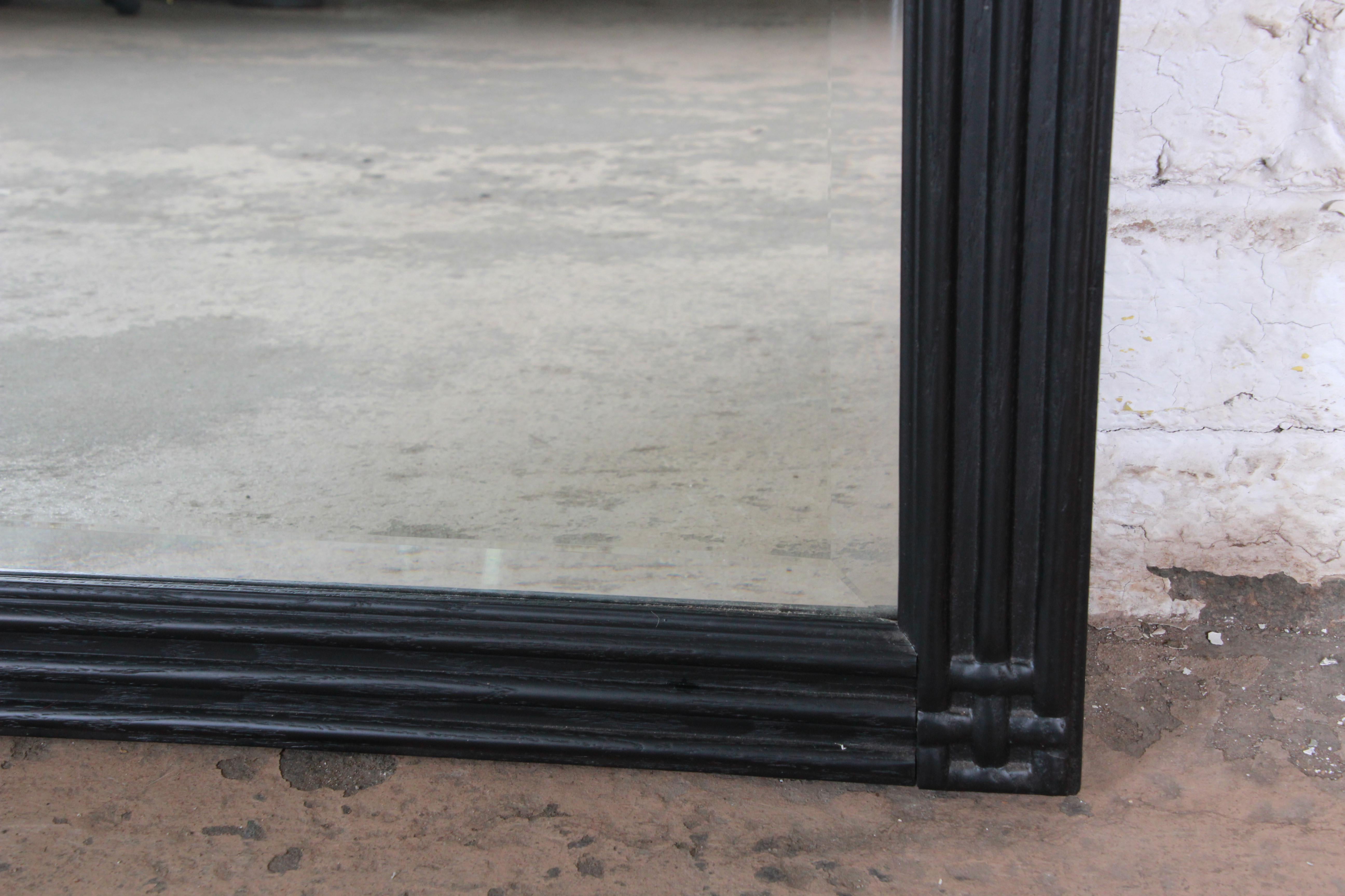 Jay Spectre for Century Furniture Black Lacquered Oak Mirror 1