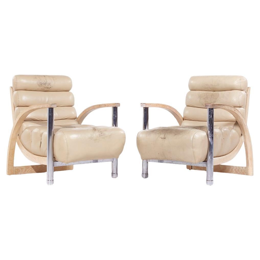 Jay Spectre for Century Furniture Mid Century Eclipse Lounge Chair - Pair