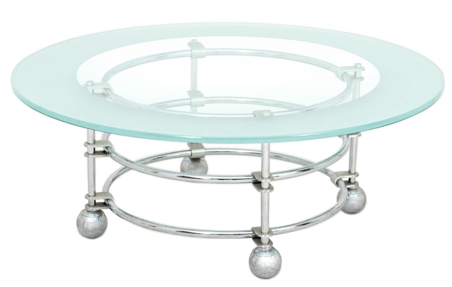 Jay Spectre for Century Glass Top Coffee Table In Good Condition In Astoria, NY