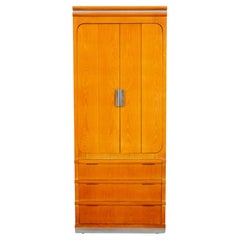 Jay Spectre pour Century Oak & Chrome Media Cabinet
