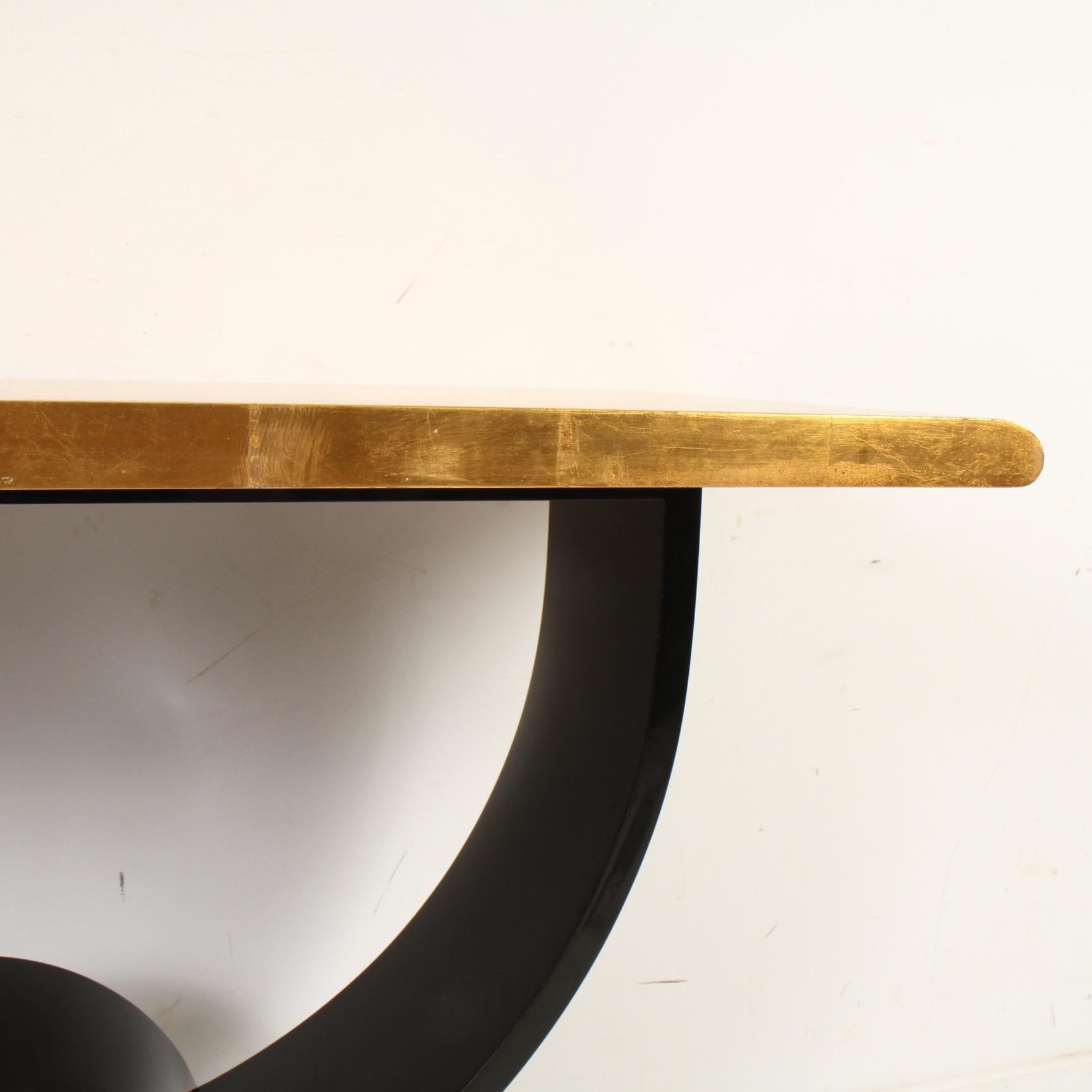 Jay Spectre Gold Leaf and Ebony Art Deco Console Table 4