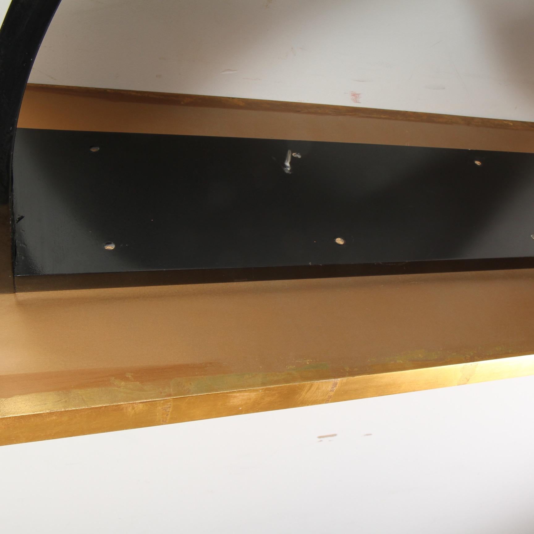 Jay Spectre Gold Leaf and Ebony Art Deco Console Table 2