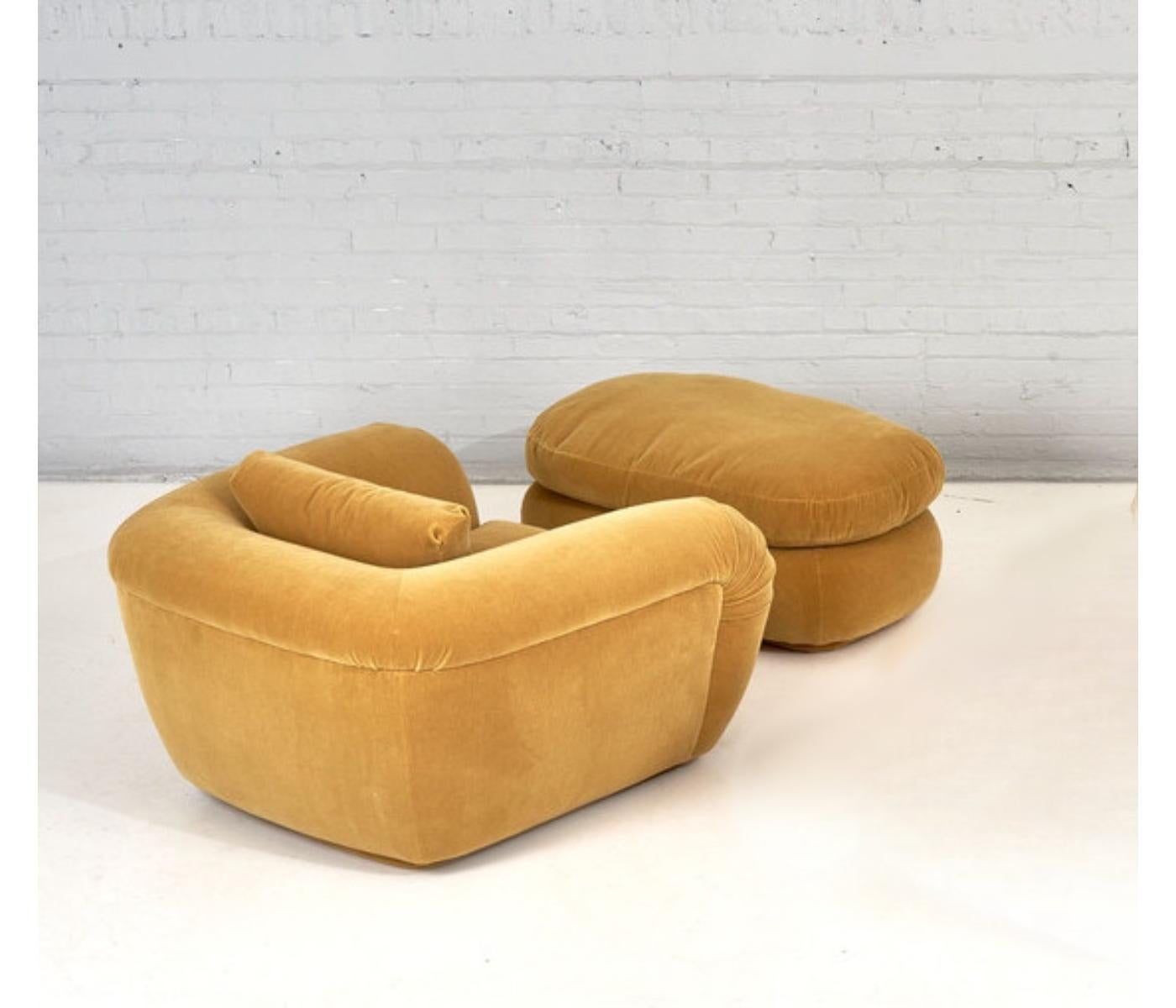 Post-Modern Jay Spectre Lounge Chair and Ottoman, 1990