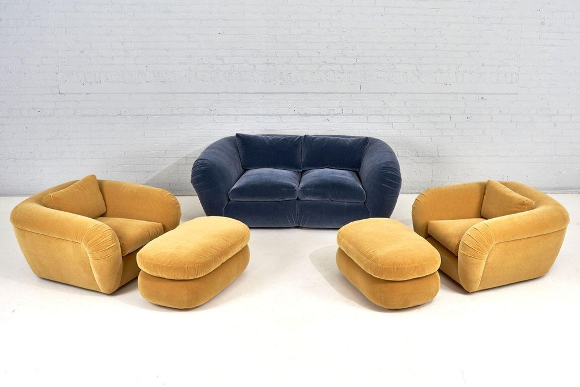 Late 20th Century Jay Spectre Lounge Chair and Ottoman, 1990 For Sale