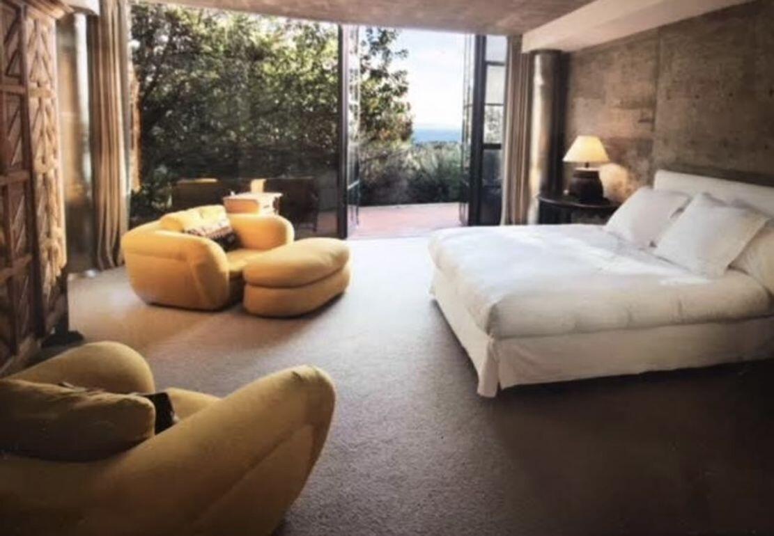 Mohair Jay Spectre Lounge Chair and Ottoman, 1990 For Sale