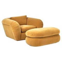 Jay Spectre Lounge Chair and Ottoman, 1990