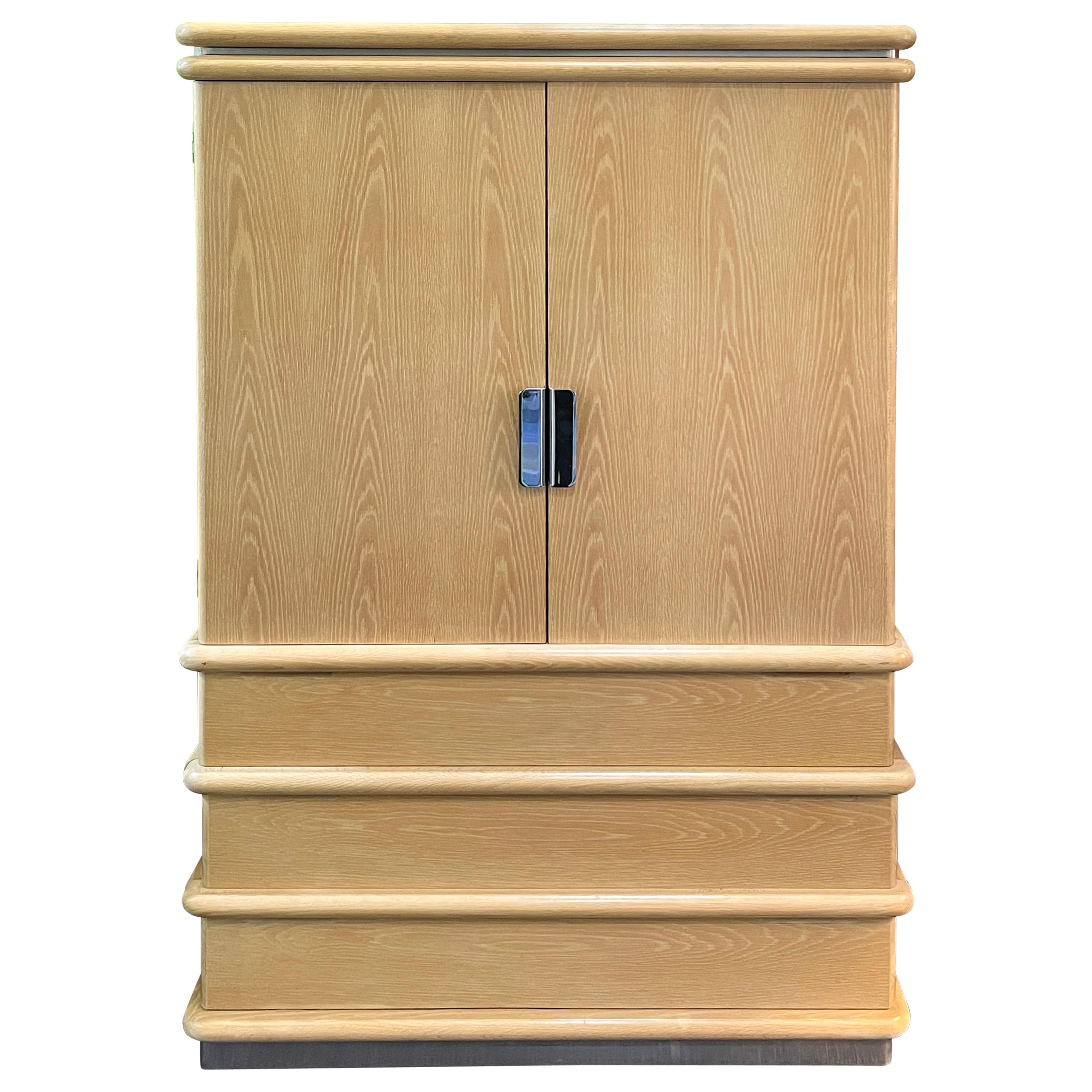 Jay Spectre Medium Sized Ribbed Armoire, 1980s (Signed)