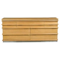 Jay Spectre Modern White Oak dresser 7 drawer post modern Dresser