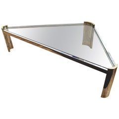 Jay Spectre Modernist Coffee Table with Triangular Frame 