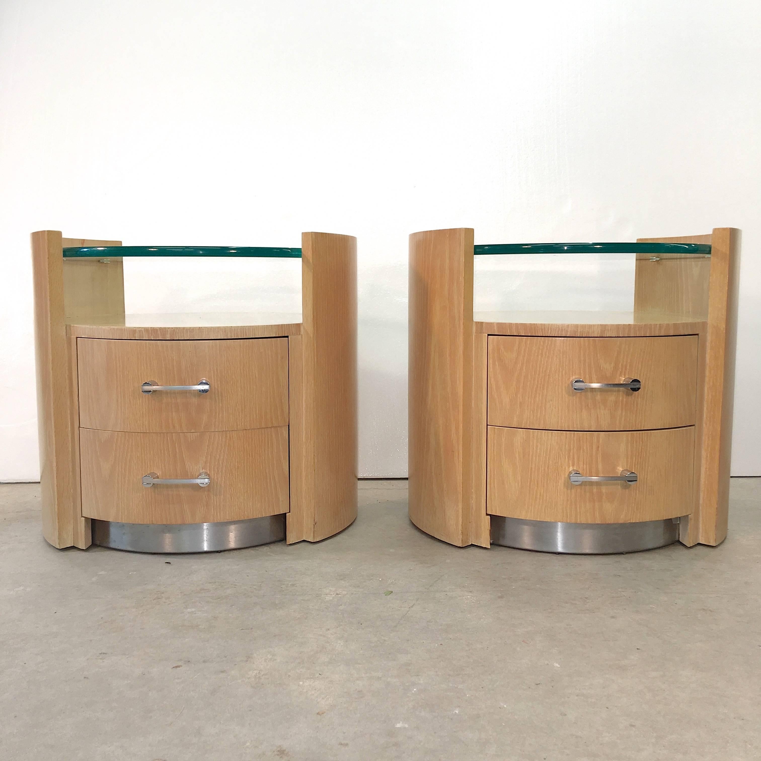 Modern Jay Spectre Pair of Eclipse Nightstands for Century