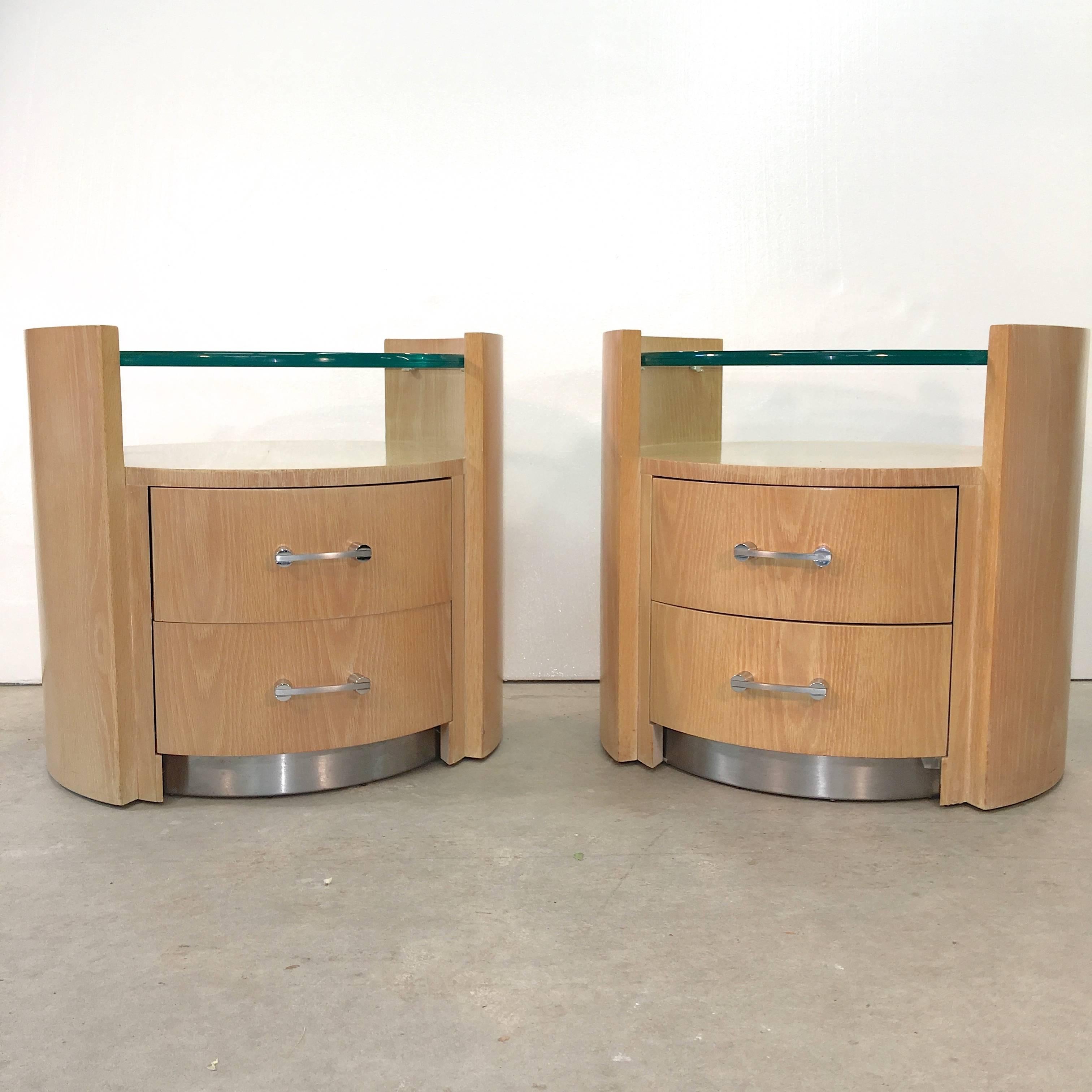 American Jay Spectre Pair of Eclipse Nightstands for Century