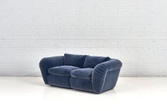 Jay Spectre Sofa Navy Blue Mohair, 1990