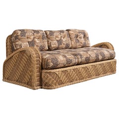 Jay Spectre, Sofa, Rattan, Fabric, USA, 1980s