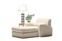 Jay Spectre Steamer Chaise für Century Furniture in Elfenbeinweiß Boucl ca. 1990er Jahre