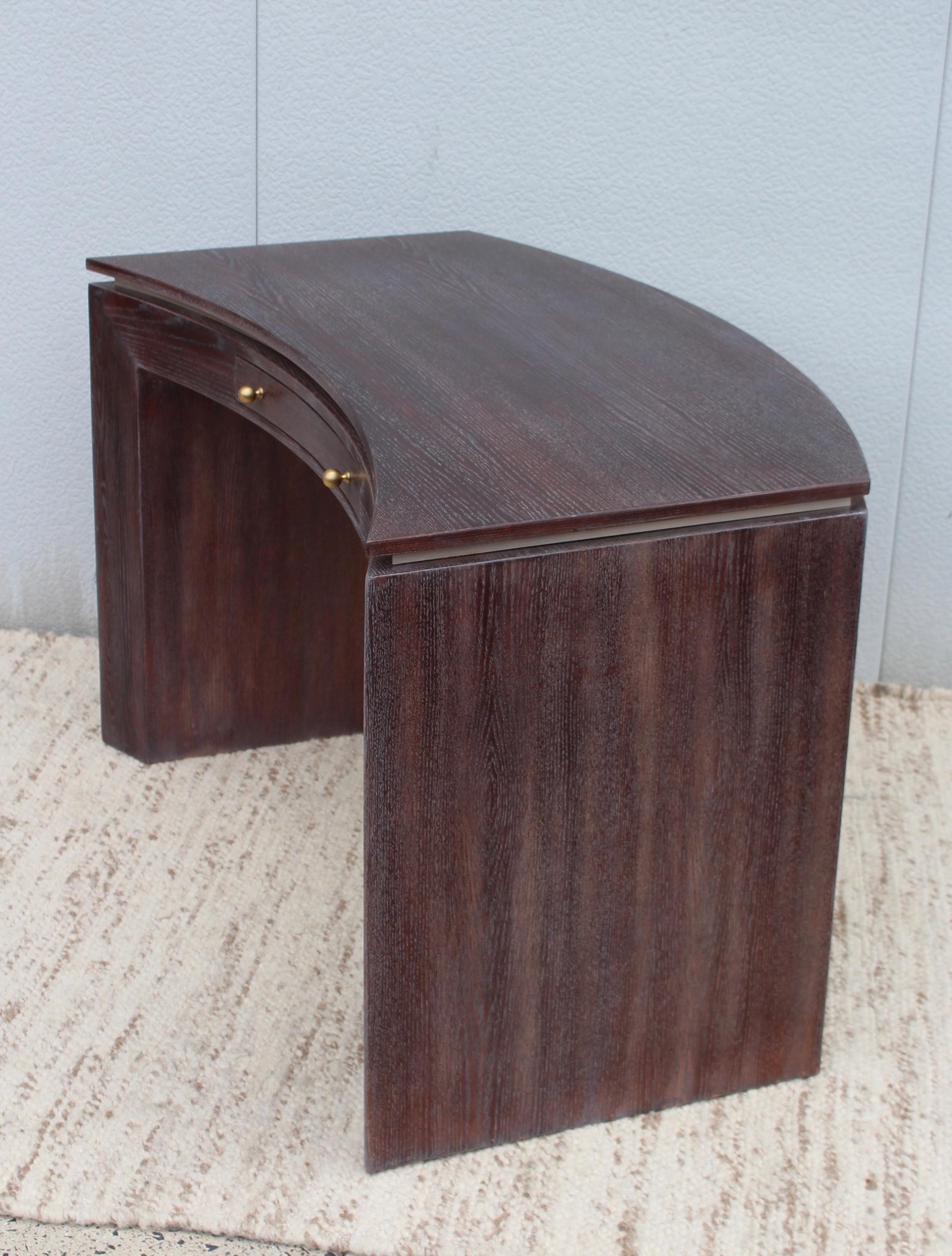 Jay Spectre Style Cerused Oak Curved Desk 1