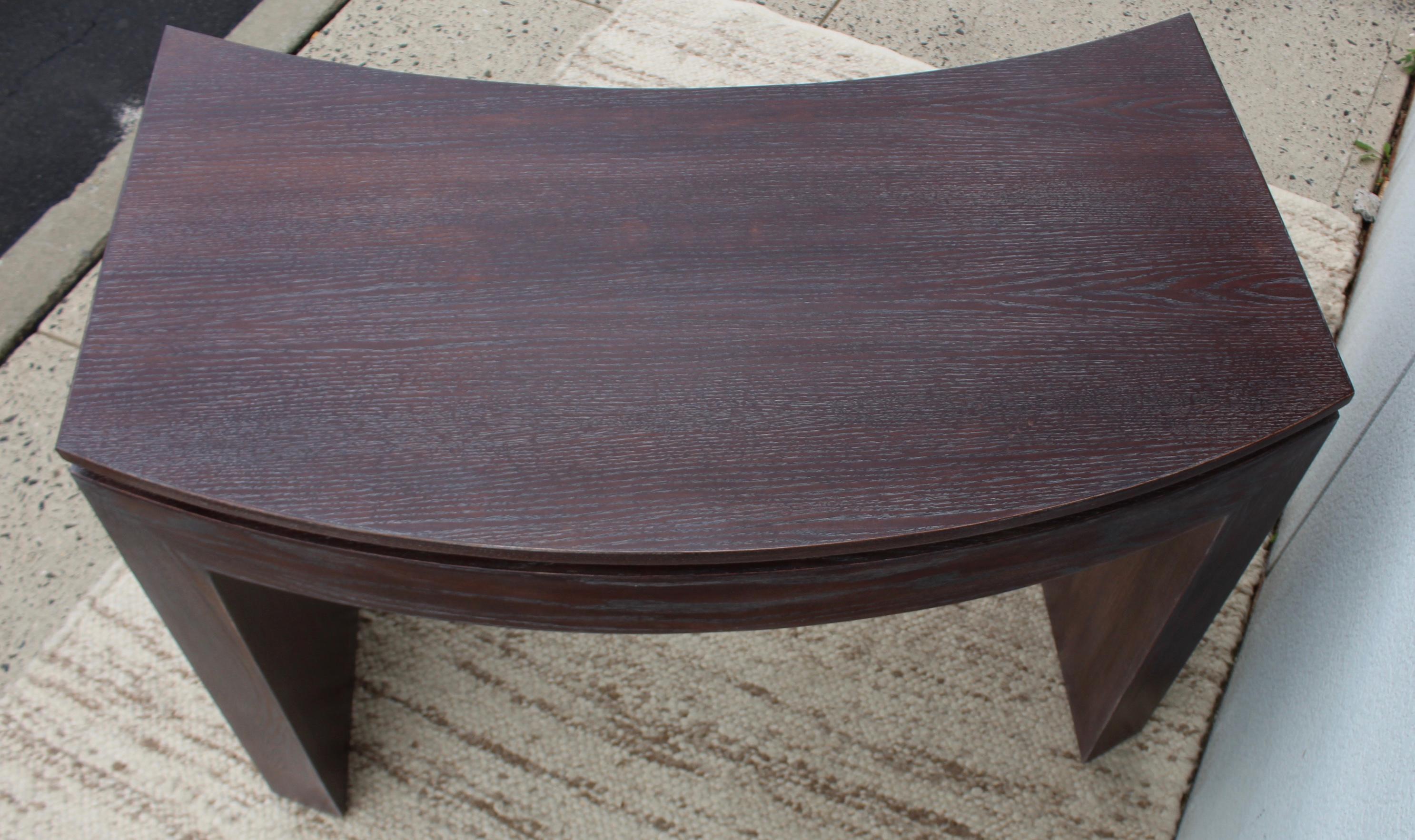 Jay Spectre Style Cerused Oak Curved Desk 4