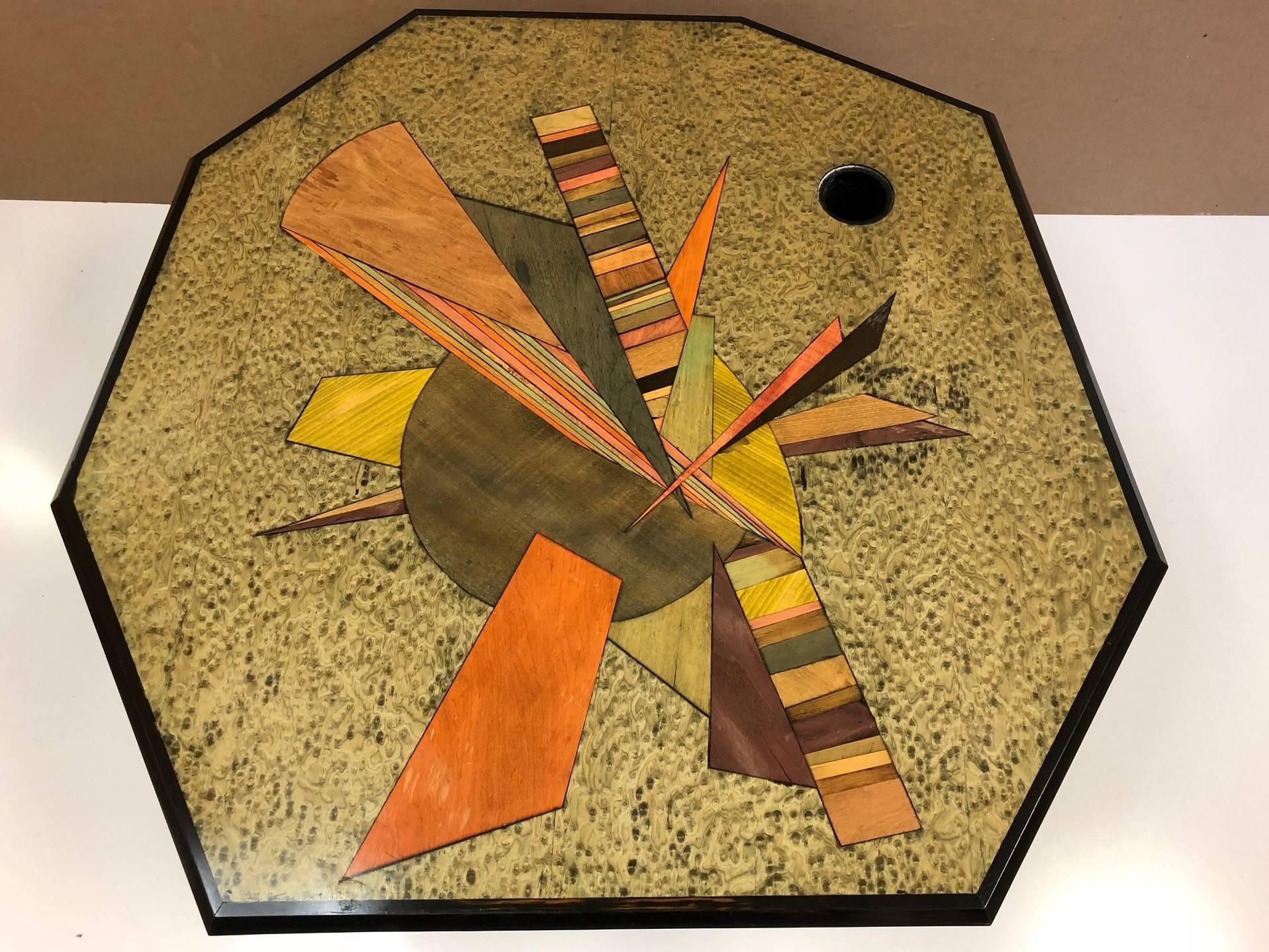 Modern Jay Stanger Inlaid Coffee Table For Sale