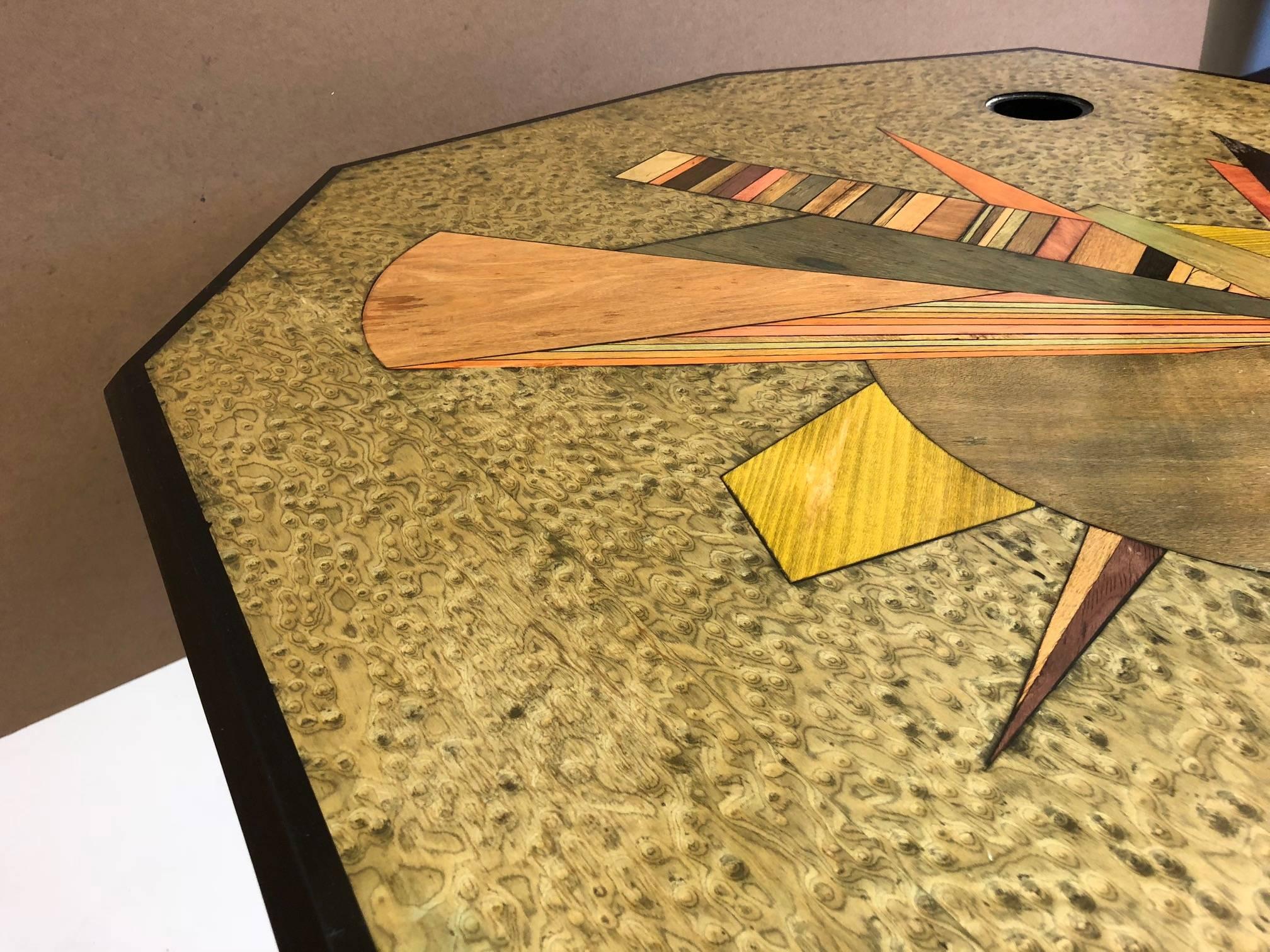 Veneer Jay Stanger Inlaid Coffee Table For Sale