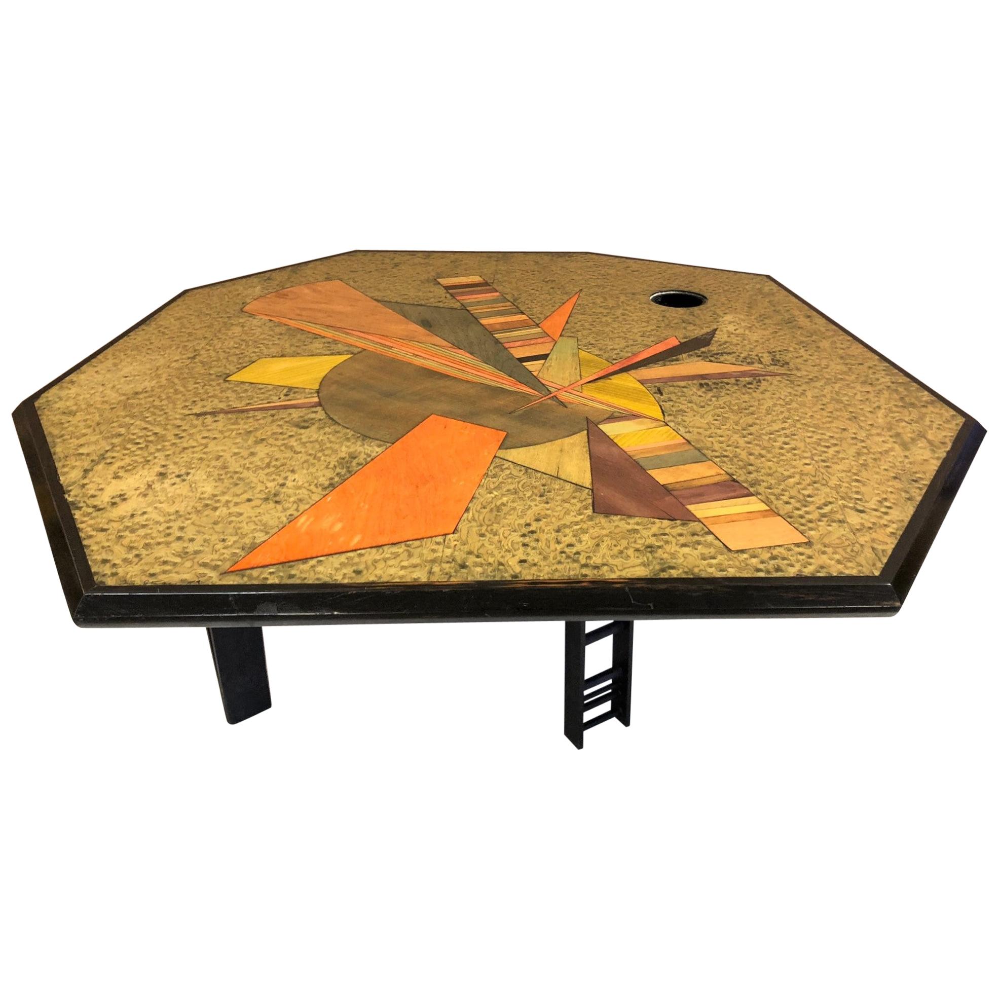 Jay Stanger Inlaid Coffee Table For Sale