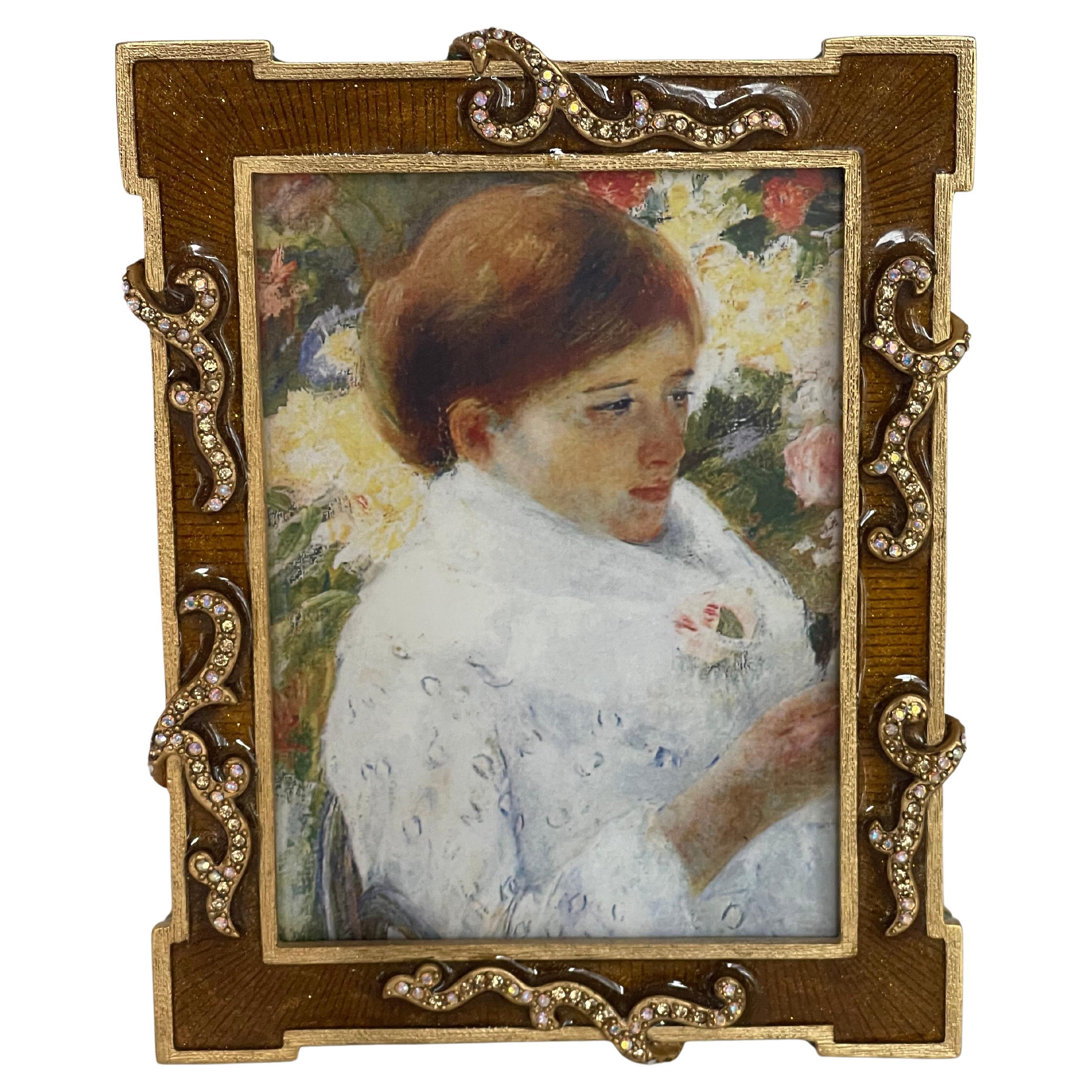 Jay Strongwater 2010 Bronze Swarovski Easel Photo Frame