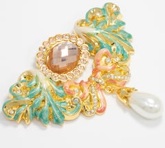 Jay Strongwater Disney's Beauty and the Beast Baroque Romance Pin Brooch