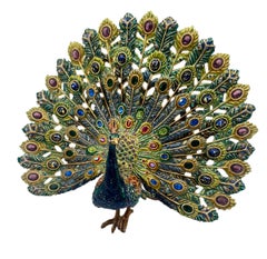 Jay Strongwater Limited Edition Enameled Peacock Figurine 250/250
