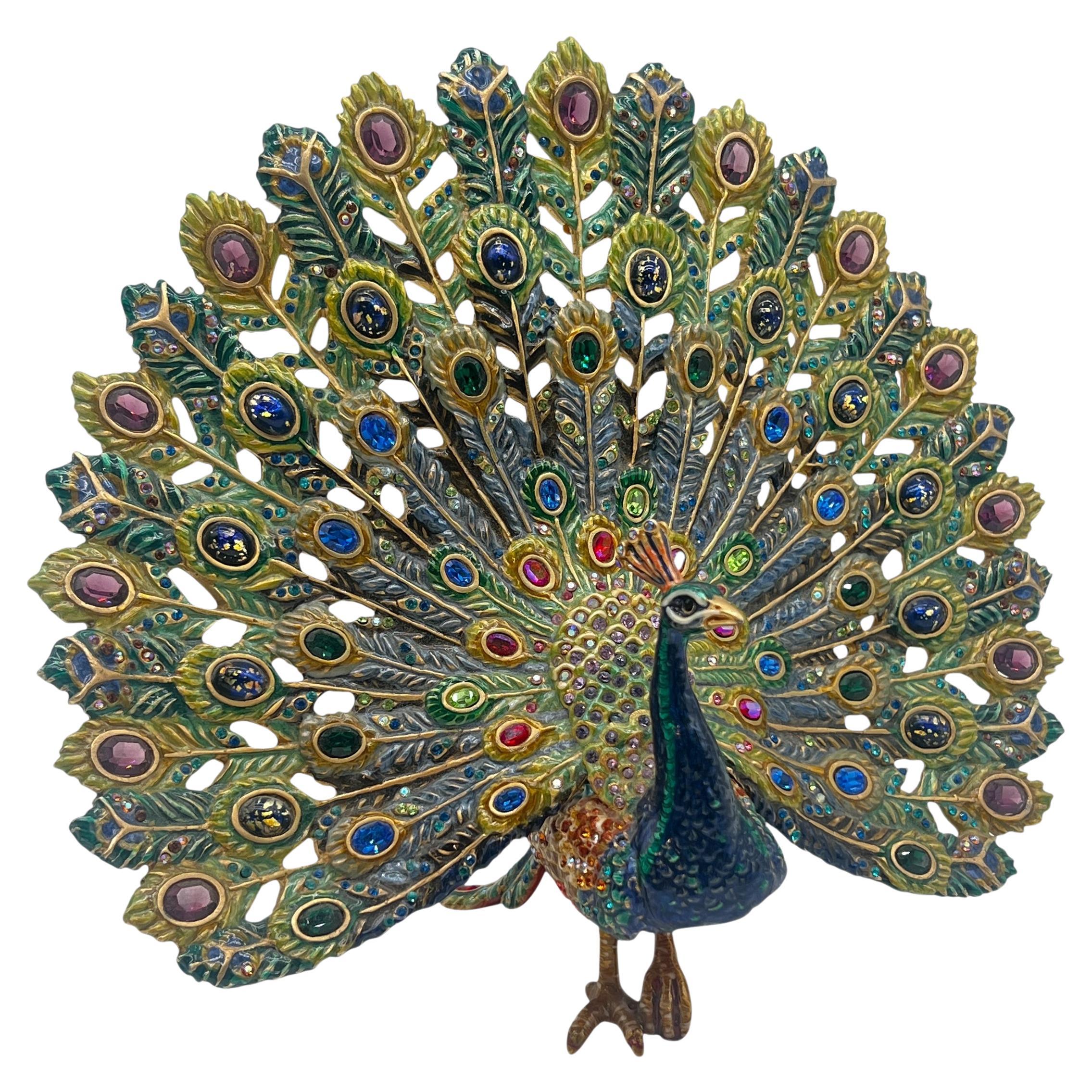 Jay Strongwater Limited Edition Enameled Peacock Figurine 250/250