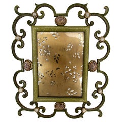 Jay Strongwater Ornate Jeweled and Enameled Metal Scroll Picture Frame