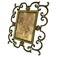 Jay Strongwater Ornate Jeweled and Enameled Metal Scroll Picture Frame