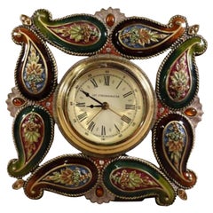 Jay Strongwater Swarovski Crystal Enamel Clock