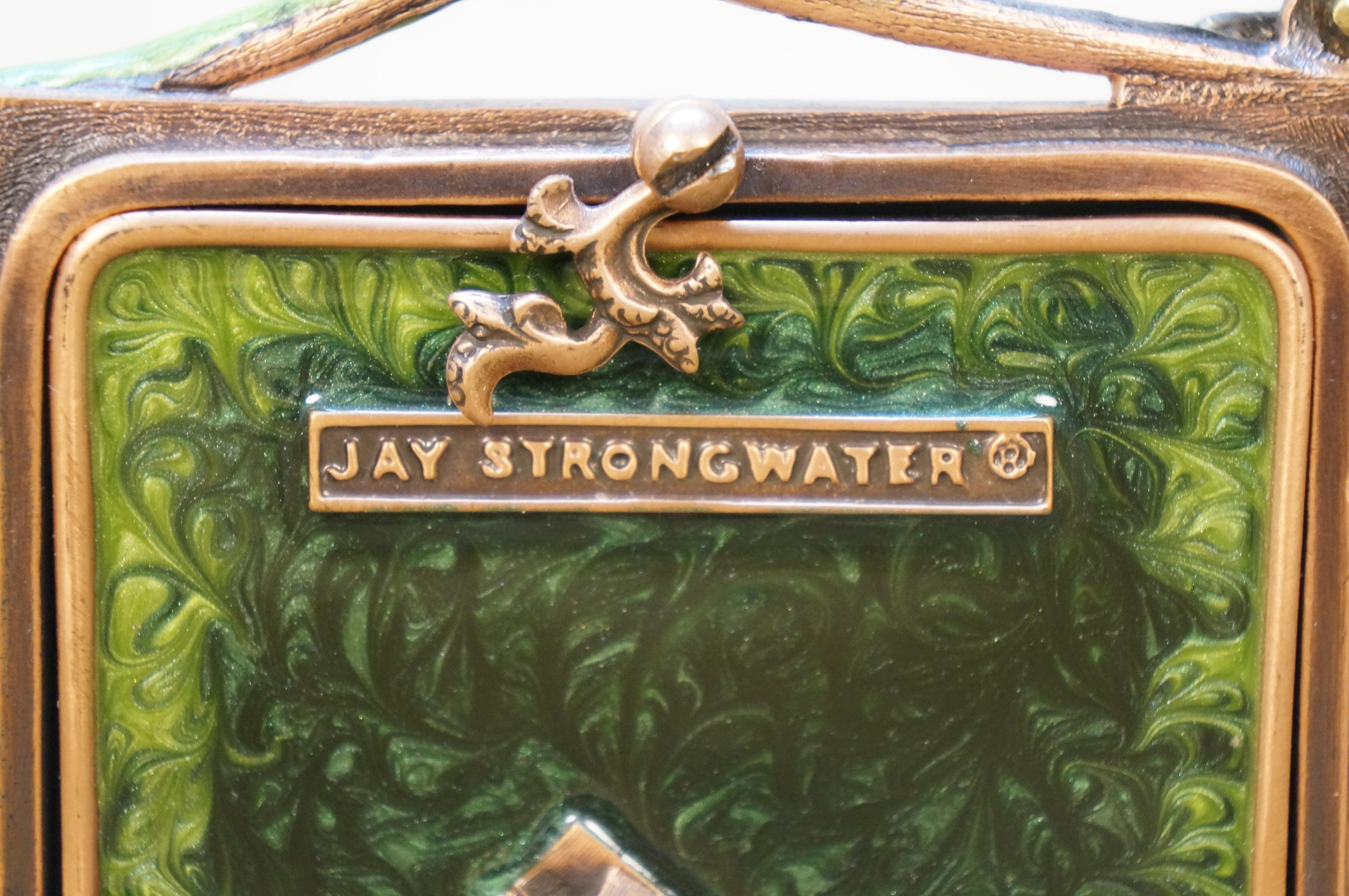 Metal Jay Strongwater Tiger Lily & Bees Enamel Swarovski Crystal Picture Photo Frame For Sale