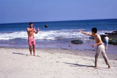 Vintage Bruce Lee and Van Williams Playing Ball on the Beach Fine Art Print