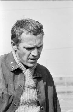 Candid Steve McQueen on Track Fine Art Print