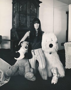 Vintage Cher Sitting With Stuffed Animals Fine Art Print