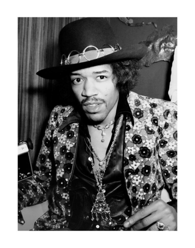 Jay Thompson Black and White Photograph - Jimi Hendrix Backstage