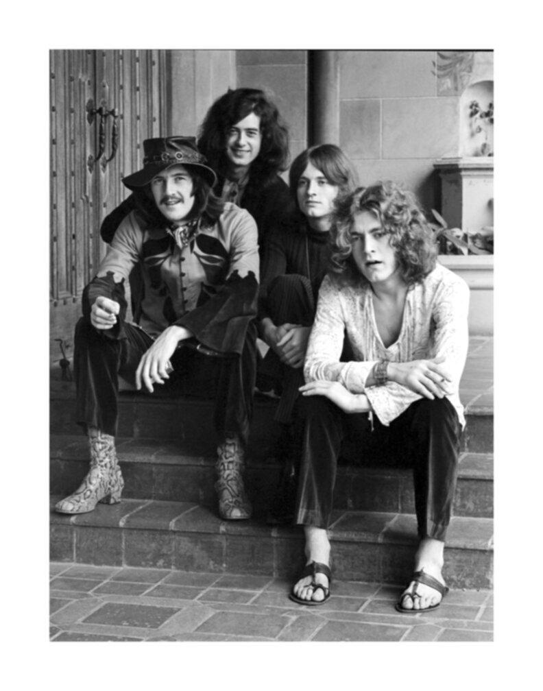 Jay Thompson Black and White Photograph - Led Zeppelin at the Historic Chateau Marmont