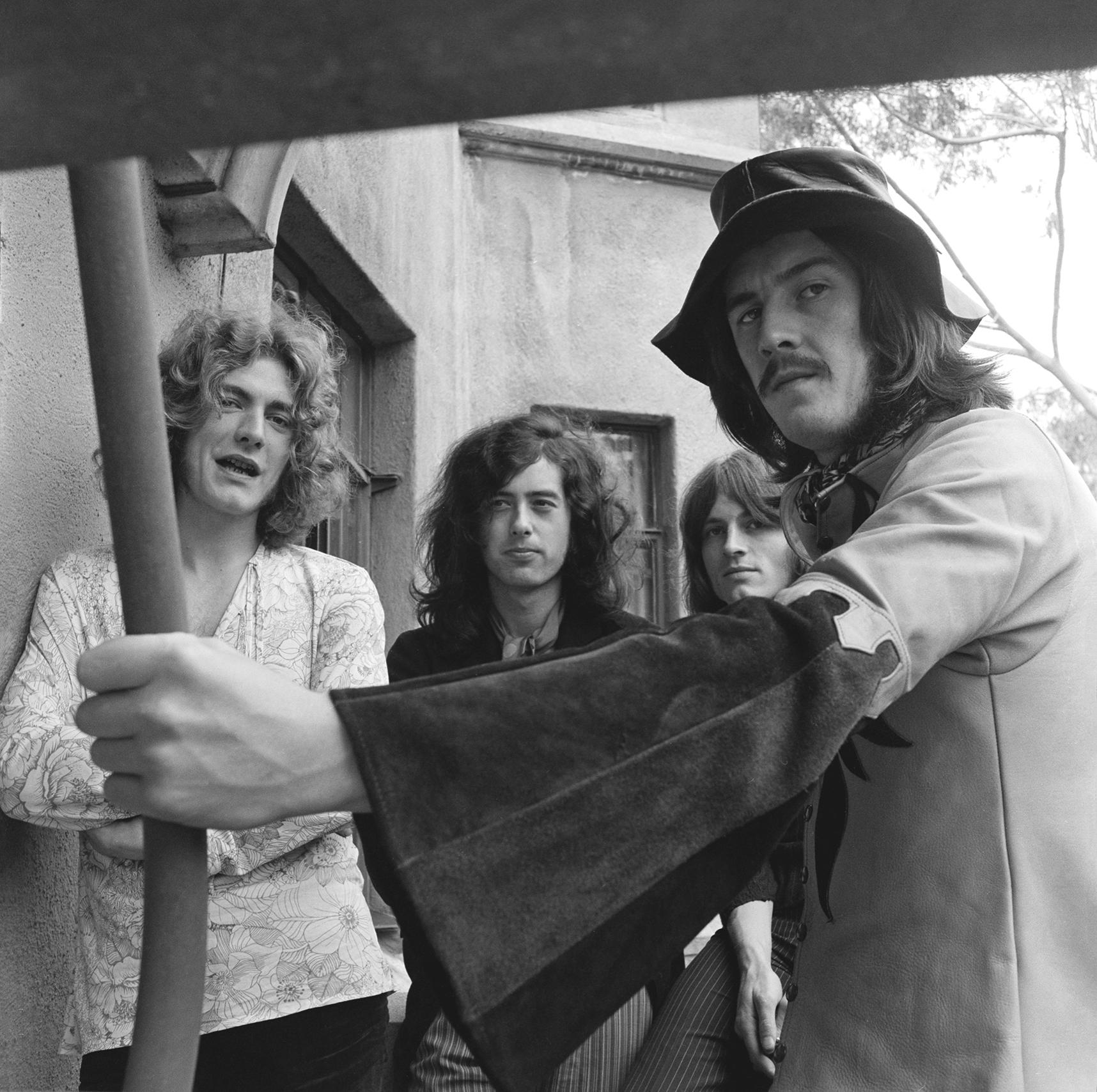 Jay Thompson Black and White Photograph - Portrait of Led Zeppelin Talking at Chateau Marmont II Fine Art Print