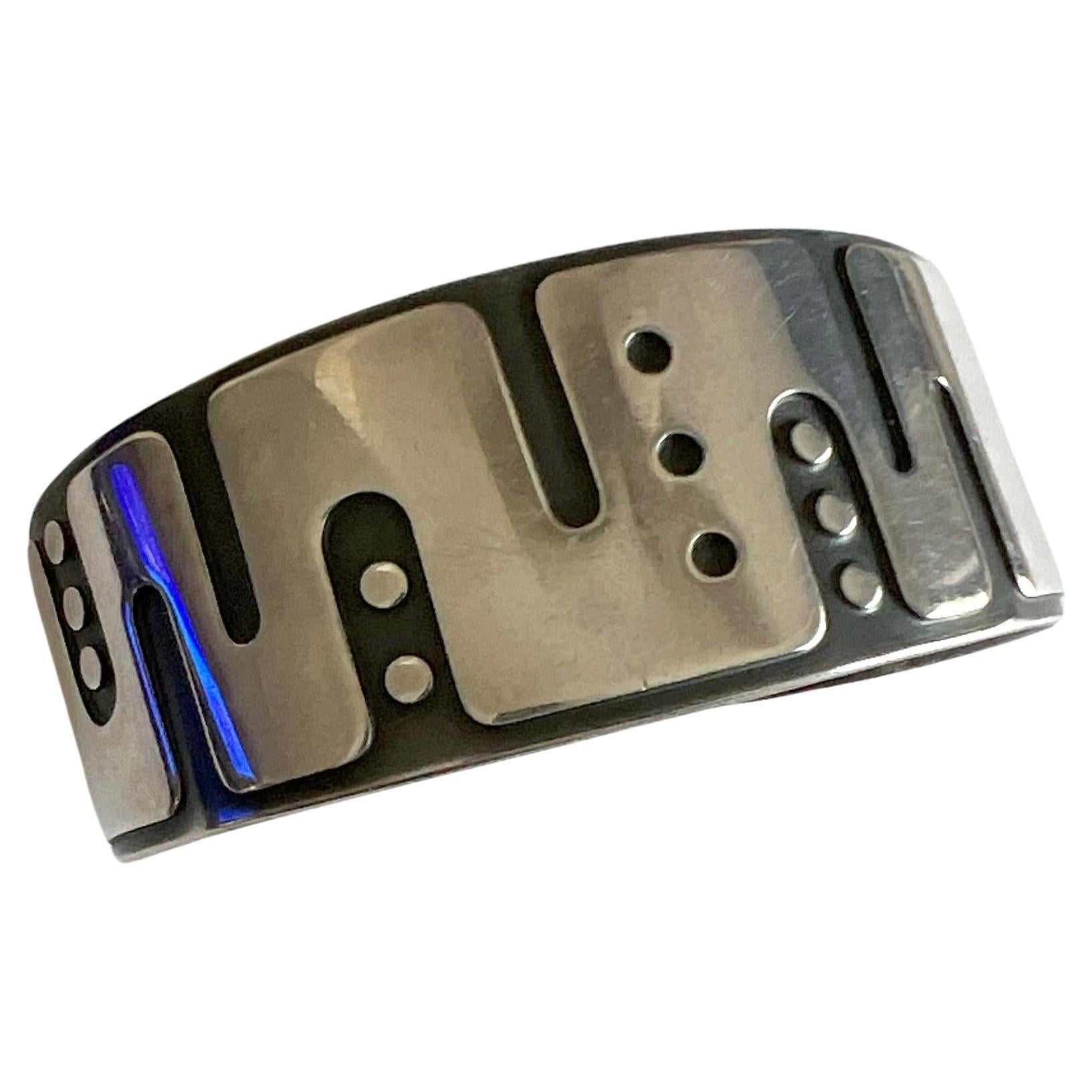 Modernista Jay Tuttle Bracciale astratto modernista americano in argento 1960 in vendita