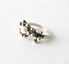 Jay Tuttle Gold Sterling Silver Modernist Spore Ring