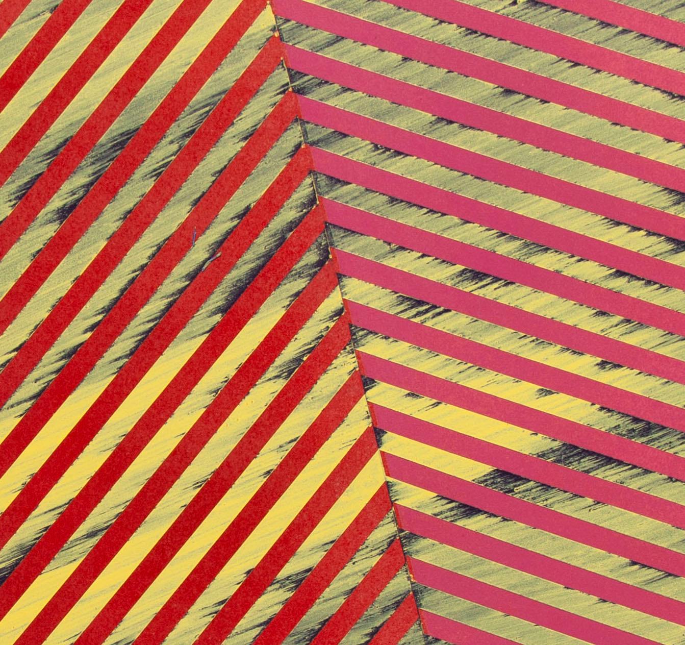 Polygone prismatique XXI : peinture géométrique abstraite avec motif, or rouge et violet  - Painting de Jay Walker