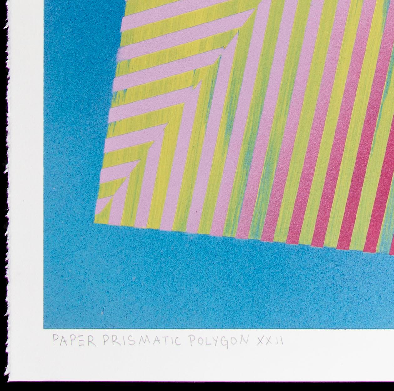 Zwei ungerahmte Prismatische Polygon-Gemälde auf Papier von Jay Walker: XXII & XXIII im Angebot 4