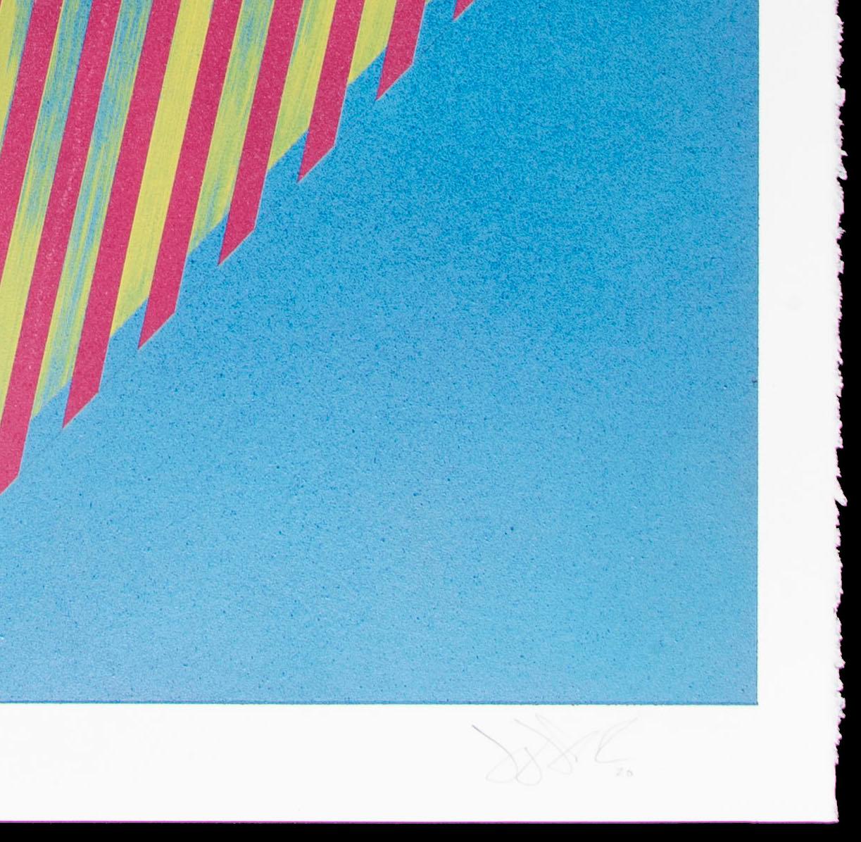 Zwei ungerahmte Prismatische Polygon-Gemälde auf Papier von Jay Walker: XXII & XXIII im Angebot 5