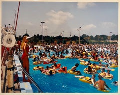 Crowded Swimming Pool Signed Vintage Color Photograph Chicago Photo Jay Wolke