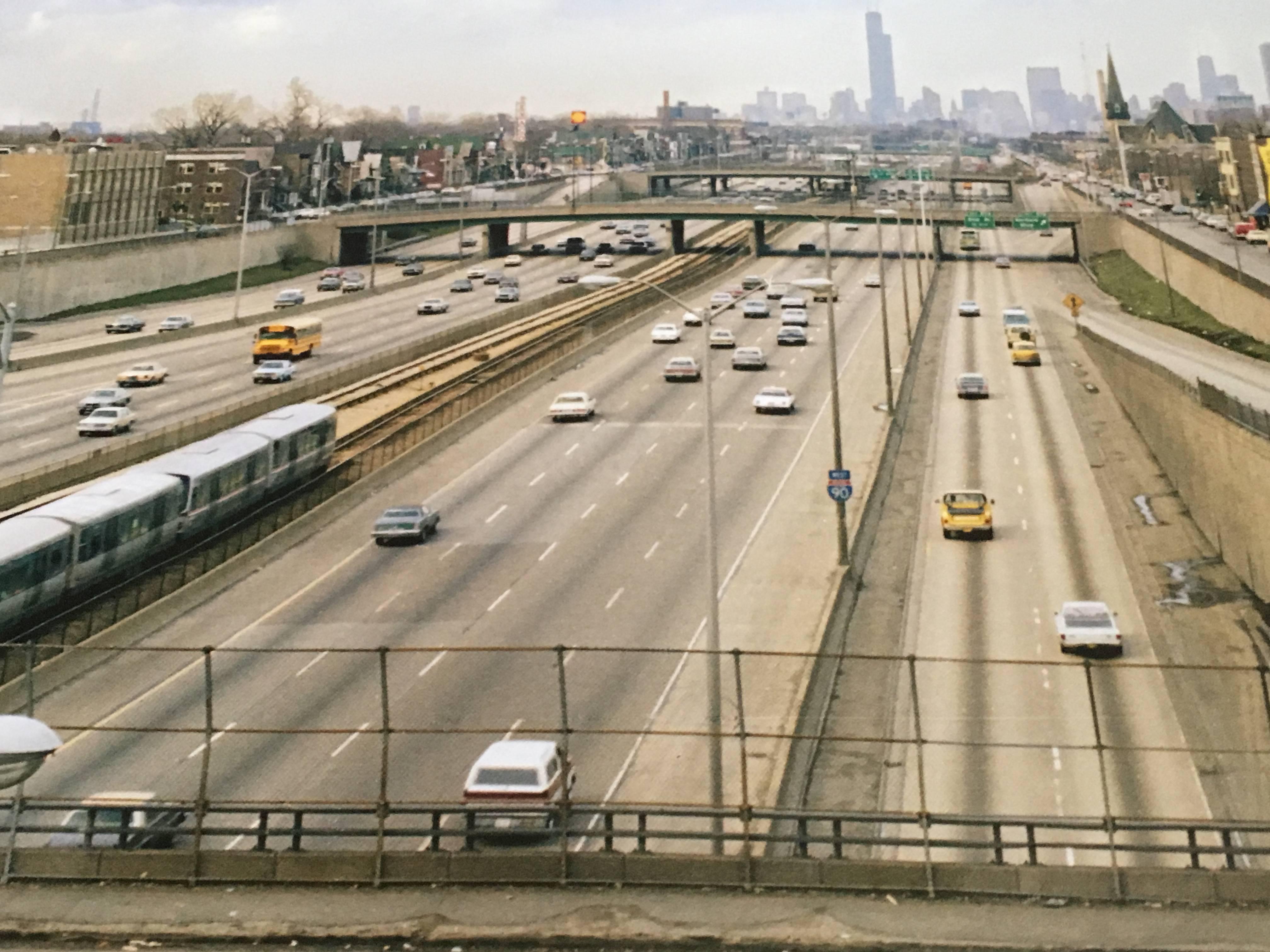 Vue de N. FR. Jackson Park, photographie couleur à grande échelle de Chicago en vente 2