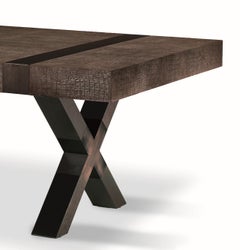 Jaya, Orsi, Mrs. Elise Som, Dining Table, Wengè, Brown Leather, Copper Bronze