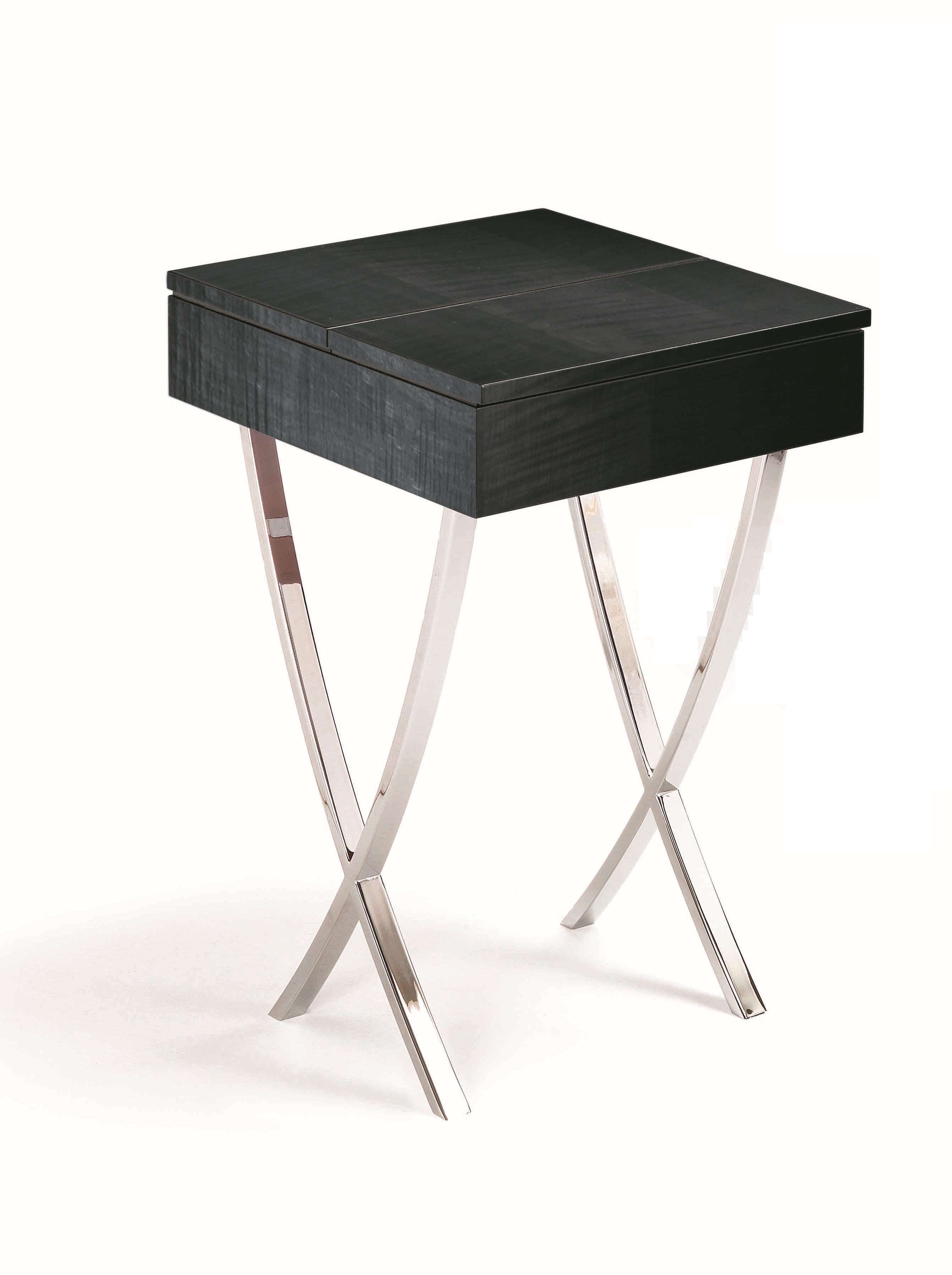 Jaya, Orsi, Mrs. Elise Som, Cruzita Little Table, Walnut/Ebony, Chrome Legs In New Condition For Sale In Cabiate, IT