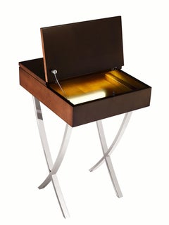 Jaya, Orsi, Mrs. Elise Som, Cruzita Little Table, Walnut/Ebony, Chrome Legs