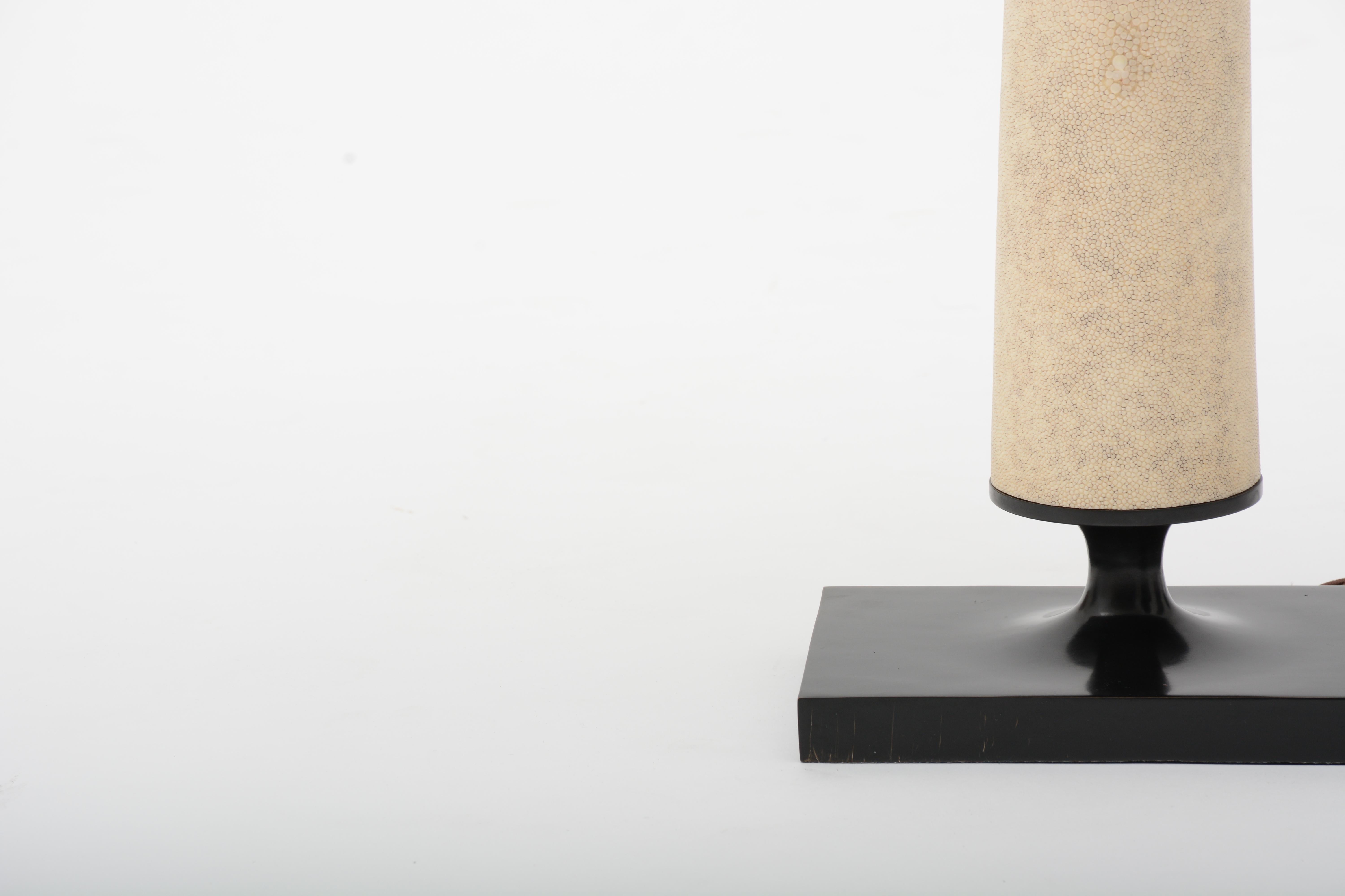Contemporary Jaya Table Lamp, Bronze and Shagreen Table Lamp by Elan Atelier in Stock For Sale