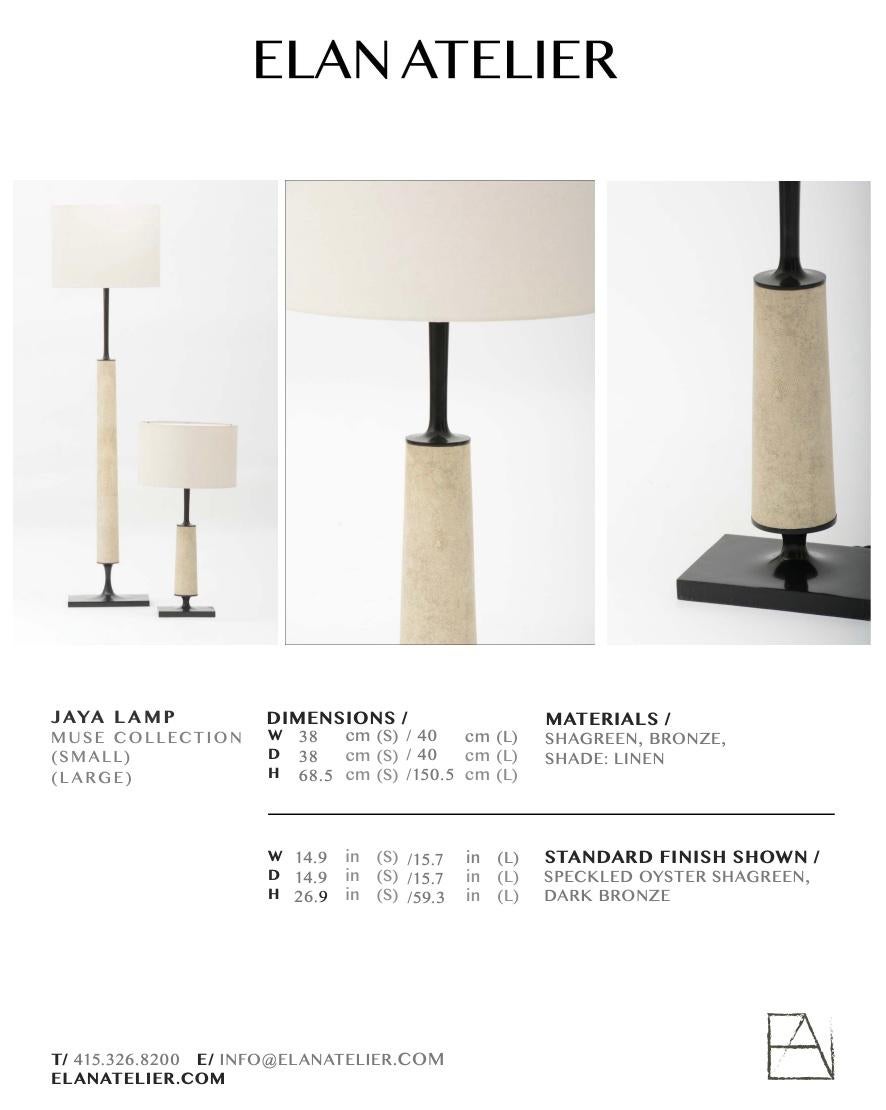Jaya Table Lamp, Bronze and Shagreen Table Lamp by Elan Atelier in Stock For Sale 3